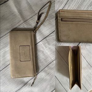 Coach wristlet, taupe sheen